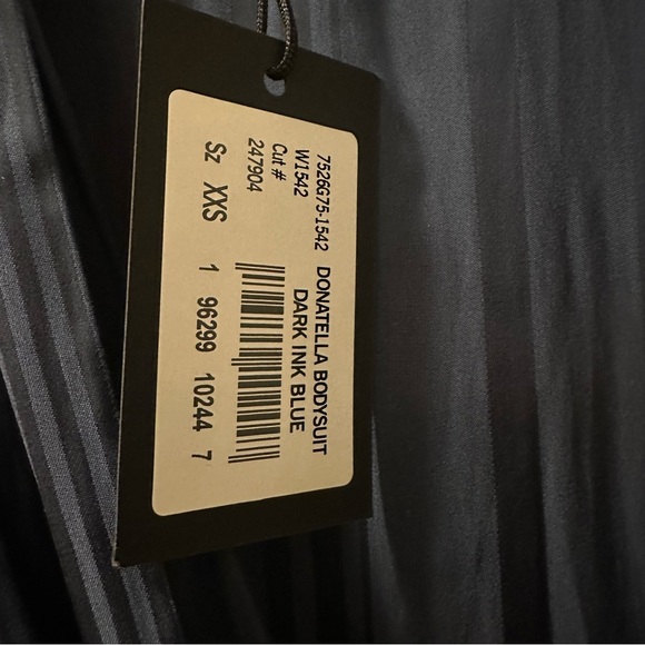 NWT PAIGE Donatella Thong Bodysuit in Dark Ink Blue reg $199 size XXS - Picture 7 of 9